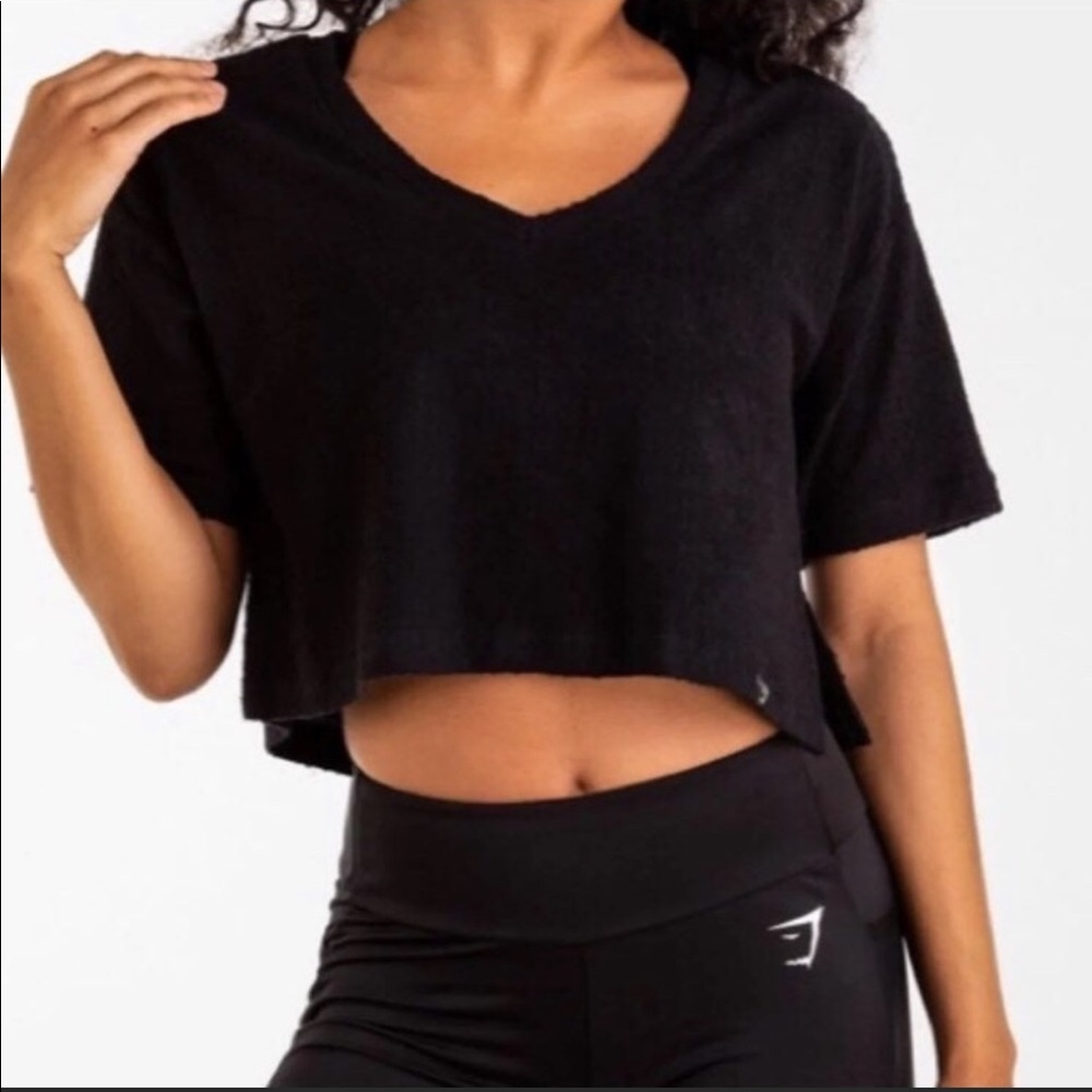 Gymshark towel tee black size small